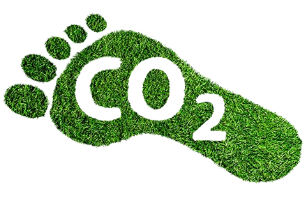 Green footprint Green footprint with ‘CO2’ lettering inside